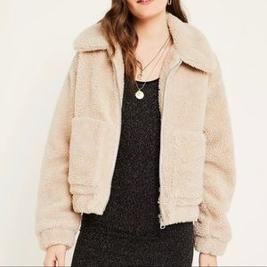 UO cropped teddy jacket